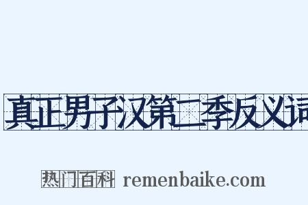 真正男子汉第二季反义词是什么意思的图片